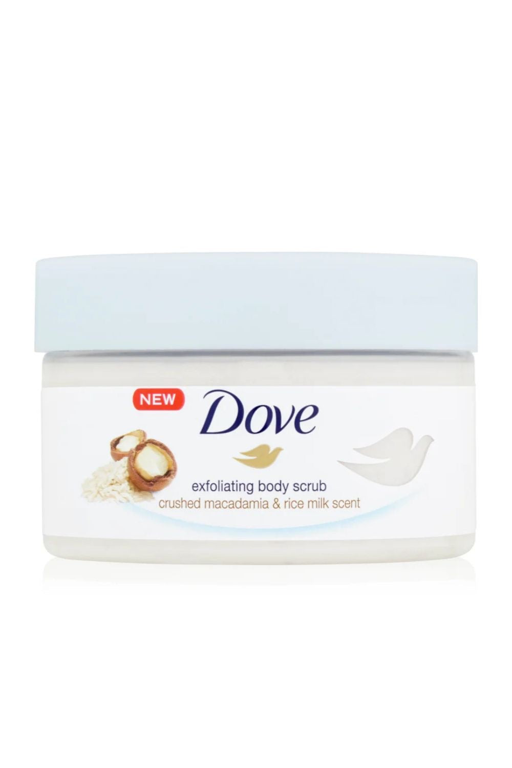 Dove Exfoliating Body Polish Scrub Macadamia & Rice Milk Body Scrub 225ml